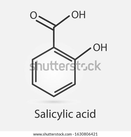 Salicylic acid molecule. Used in cosmetics, in dermatological medicines. Skeletal formula Royalty-Free Stock Photo #1630806421