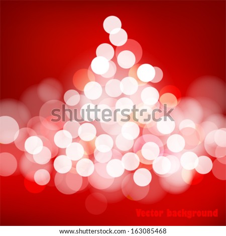 Christmas tree from light.  Vector background.