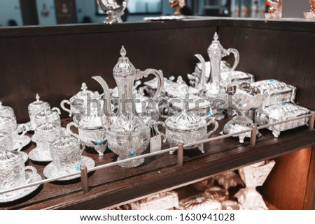 Arabian Silver tea set for sale in souvenir shop