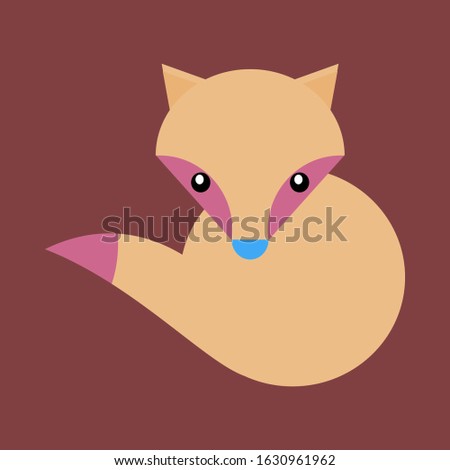 brown fox animal icon illustration