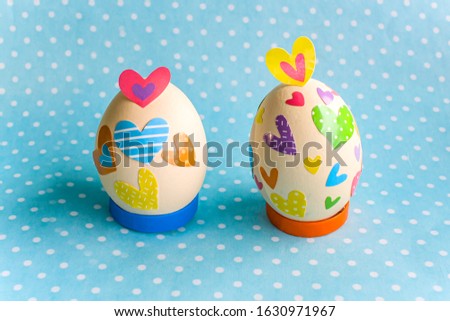 Funny Easter egg. To happy Easter .  Chicken eggs 