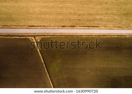 aerial view agriculture field  autumn