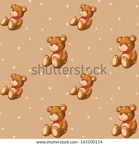 Illustration of a seamless design with teddy bears