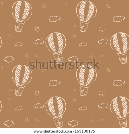 Illustration of a seamless design of floating balloons