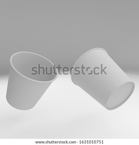 Color cup mockup 3d render - Product mock up of a coffee cup Empty takeaway paper cup of different size isolated on white background, including cutting path.
Paper cups with caps isolated

