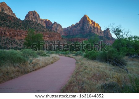 the watchman from parus trail in zion national park in the usa