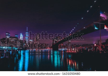 Brooklyn Bridge New York Night Lights