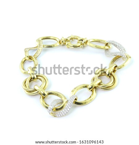 Silver bracelet on a white background