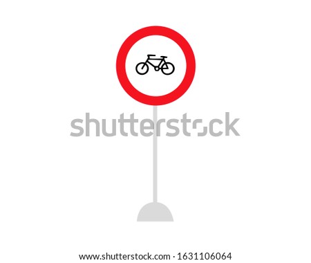 No bicycle, bike prohibited flat icon. Traffic and road sign, vector graphics. Solid pattern on white background