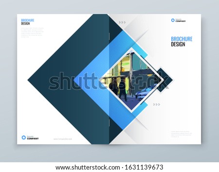 Brochure Cover Background Design. Blue Corporate Template Layout for Business Annual Report, Catalog, Magazine or Flyer Mockup. Vector Background. Set - GB075