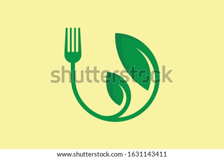 Vegan restaurant logo template design