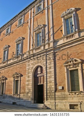  Italy, Marche, Osimo the town hall.         