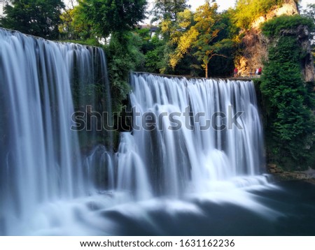 long exposure photo of the waterfall in Jajce