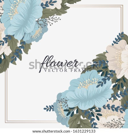 Mint green floral background flower border