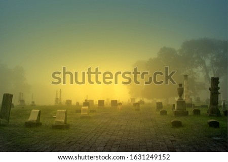 dramatic view of the grave