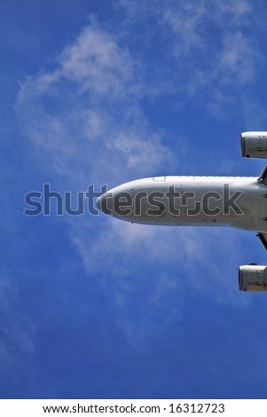picture of the airplane blue sky