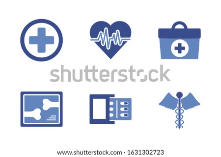 bundle of medical set icons vector illustration design