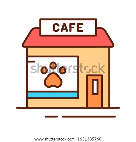 Animal cafe color line icon. Place where people can see and interact with various animals. Pictogram for web page, mobile app, promo. UI UX GUI design element. Editable stroke.