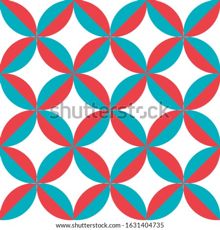 unique red blue geometric retro pattern