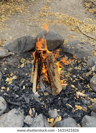 Little bonfire on an autumn day