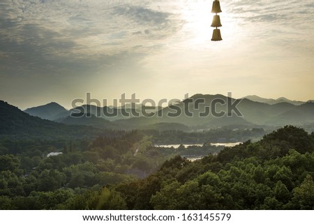 Sunset mountain landscape