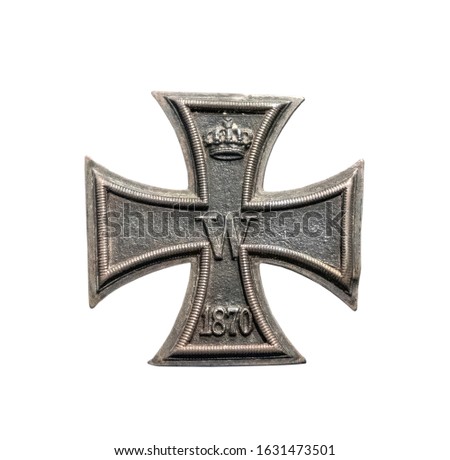 German military  medal Iron Cross  of World War time, isolated