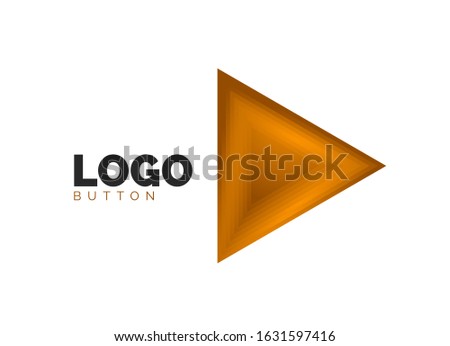 Triangle icon geometric logo template. Minimal geometrical design, 3d geometric bold symbol in relief style with color blend steps effect. Vector Illustration For Button, Banner, Background, landing
