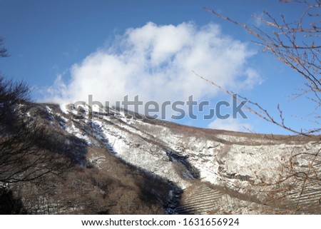 Scenery of the snowy mountains and the blue sky