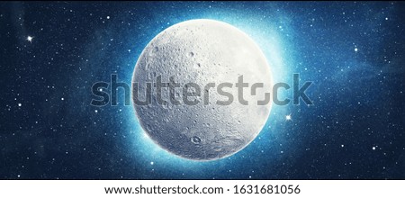 Full moon in space over stars background. Elements of this image furnished by NASA
