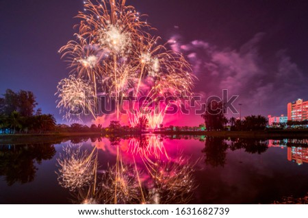 Beautiful Fireworks Festival in Udon Thani, Thailand
