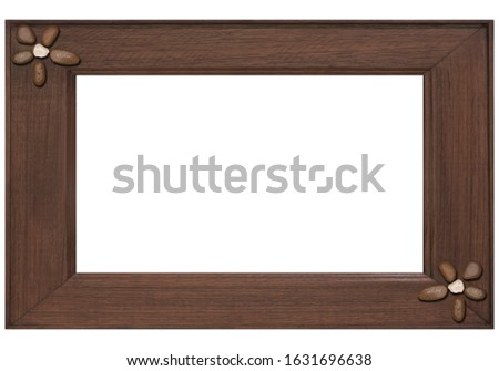 Wooden frame decorated with small stones