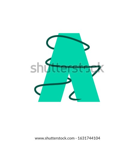 the letter A is simple with a rope around it. vector graphic asset