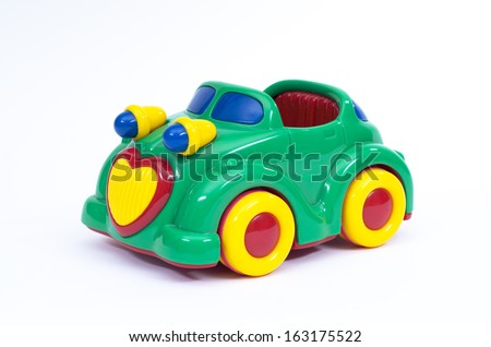 Green, blue and yellow toy car