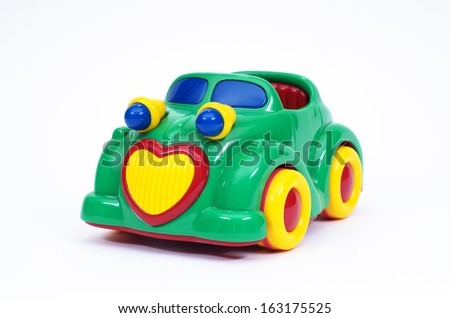 Green, blue and yellow toy car