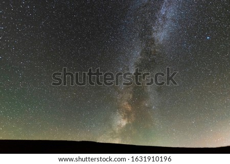 Beautiful milky way galaxy. Starry night sky. Space background. Astronomical photo.
