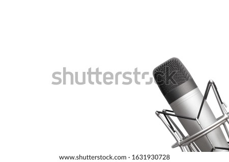  professional studio condenser microphone for voice recording on a white background. isolated on white background