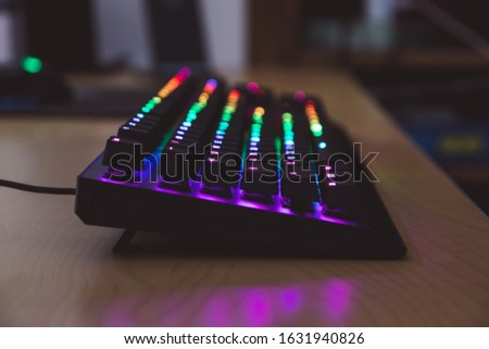 RGB mechanical gaming keyboard, illuminated with LEDs