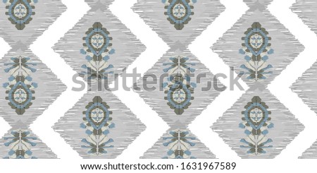 Abstract embroidery seamless ikat pattern