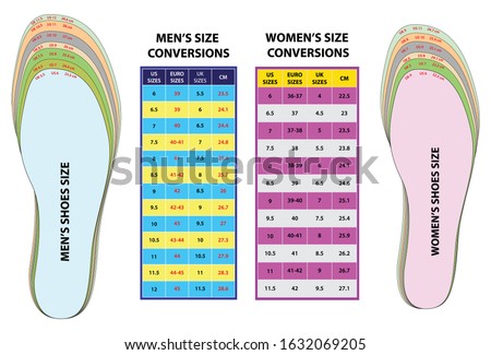 set of shoes chart size or socks chart size or measurement foot chart concept. 
