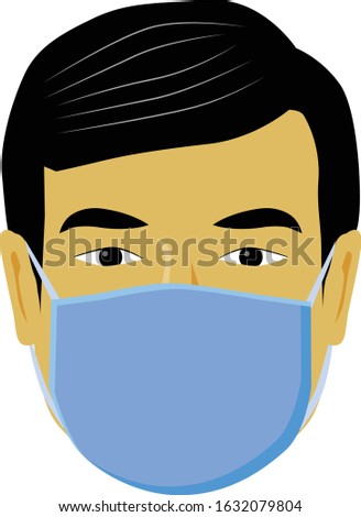 Man in medical face mask