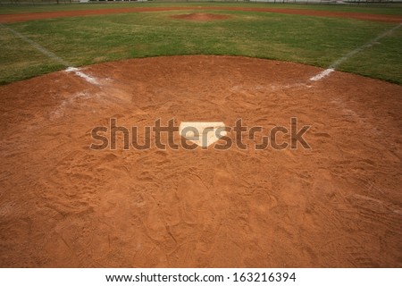 View of a Baseball Field from Home Plate