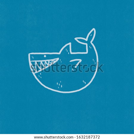 Cute shark. Shark logo template.