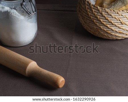 Table for coocking bread with products