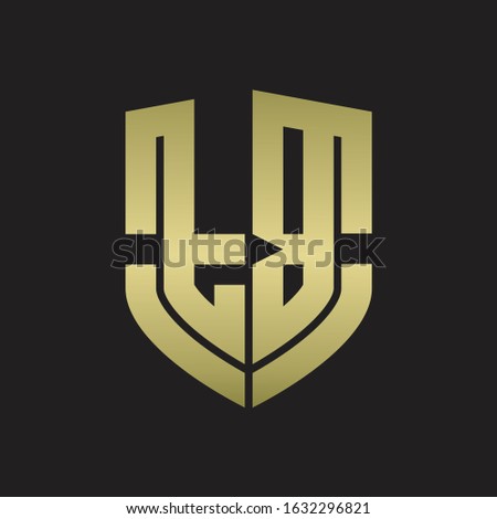 TB Logo monogram with emblem shield shape design isolated gold colors on black background
