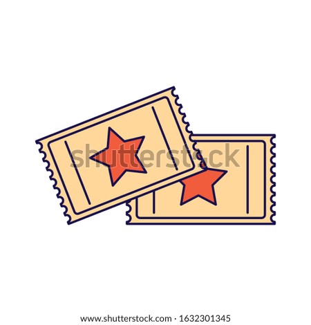 movie tickets icon over white background, vector illustration