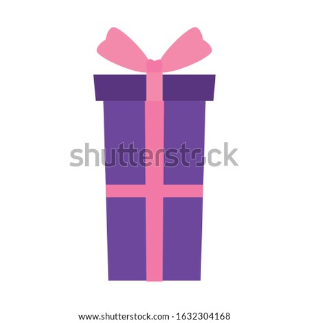 gift box icon over white background, colorful design, vector illustration