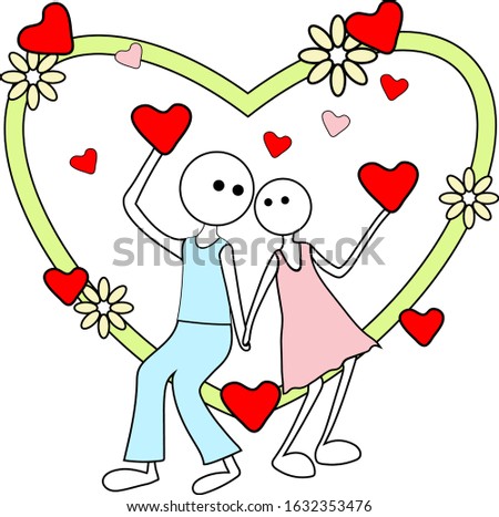 Vector illustration for valentines day. Romance of love.