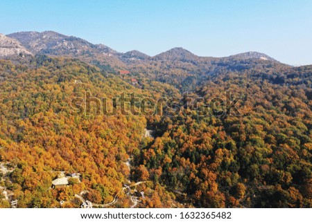 Colourful Autumn scenery at Lianqingshan Mountain, Zaozhuang, Shandong, China
