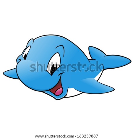 Happy smiling blue whale