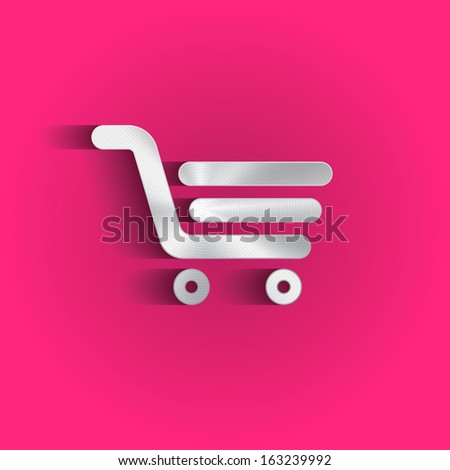 Metal shopping cart icon. Vector design